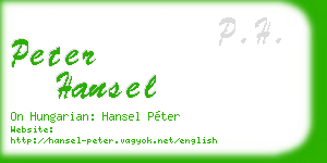 peter hansel business card
